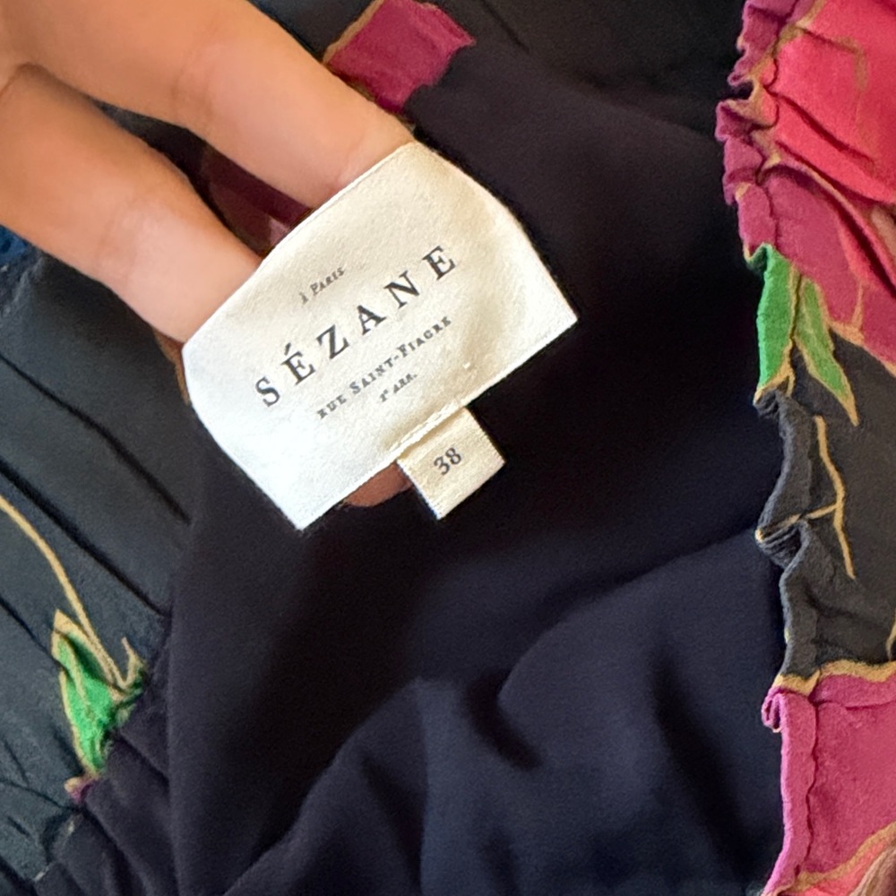 SÉZANE Elie Silk Skirt With Printed Flowers from Japan 38/6 - Picture 10 of 10